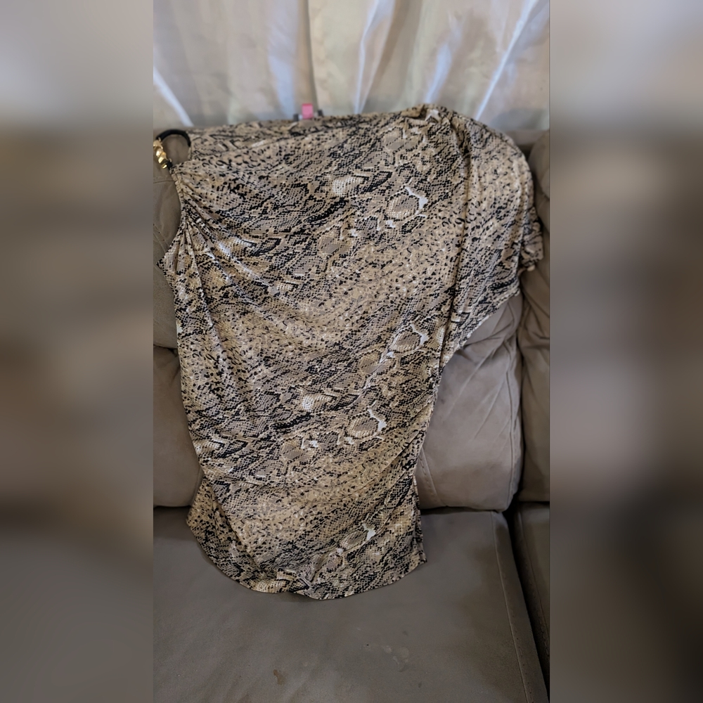 Vince Camuto Snakeskin Animal Print Assymetrical Top